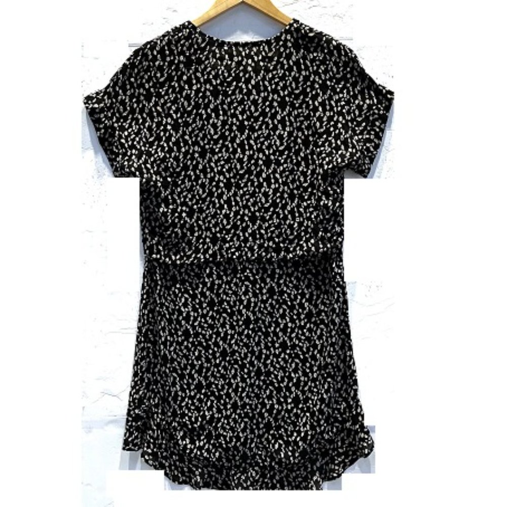 Cloth & Stone Mini Tie Front Short Sleeve Silky Dress - Picture 5 of 7